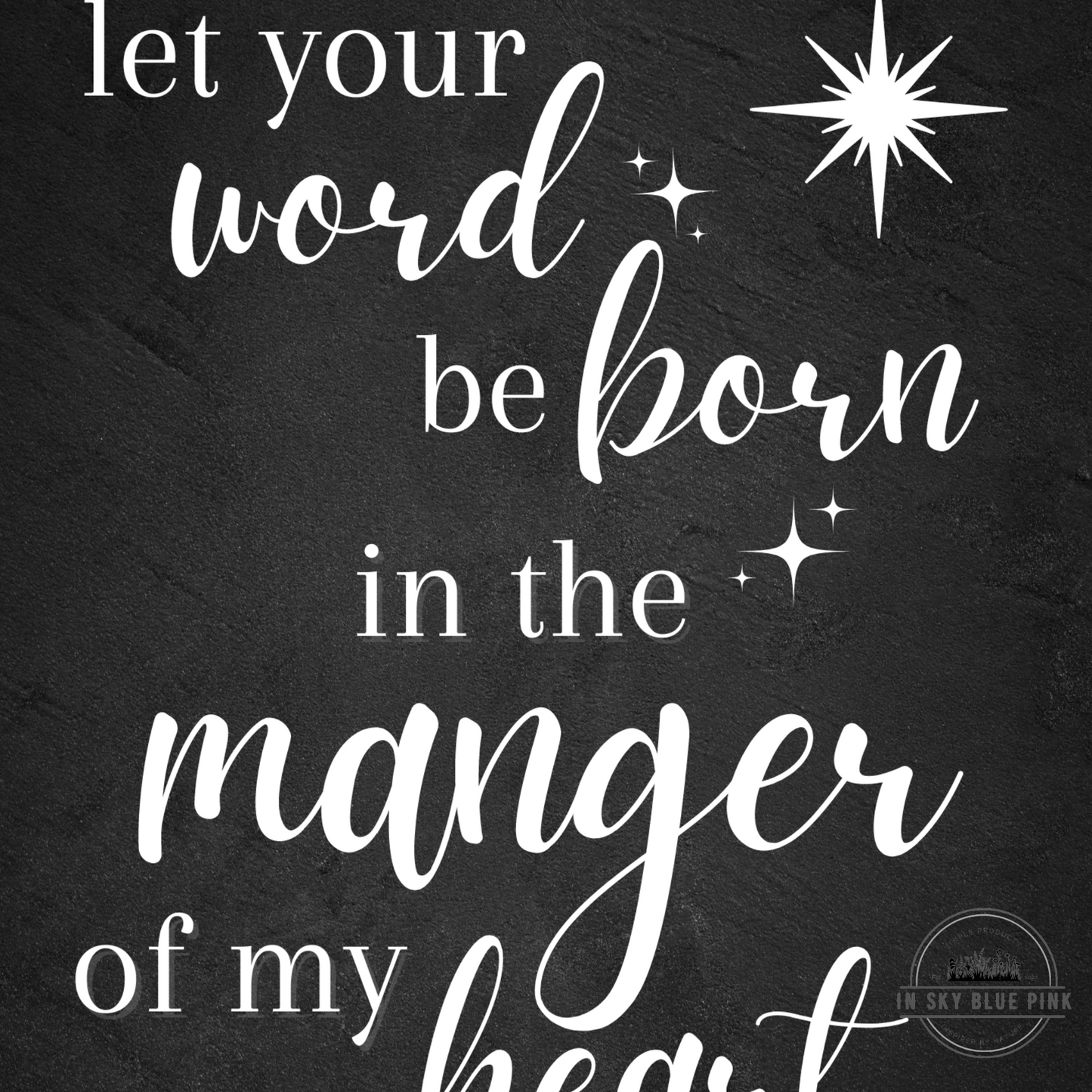 “Manger of My Heart” Chalkboard Holiday Prints & Rustic Reclaimed Barn Wood 8 x 10 Frame