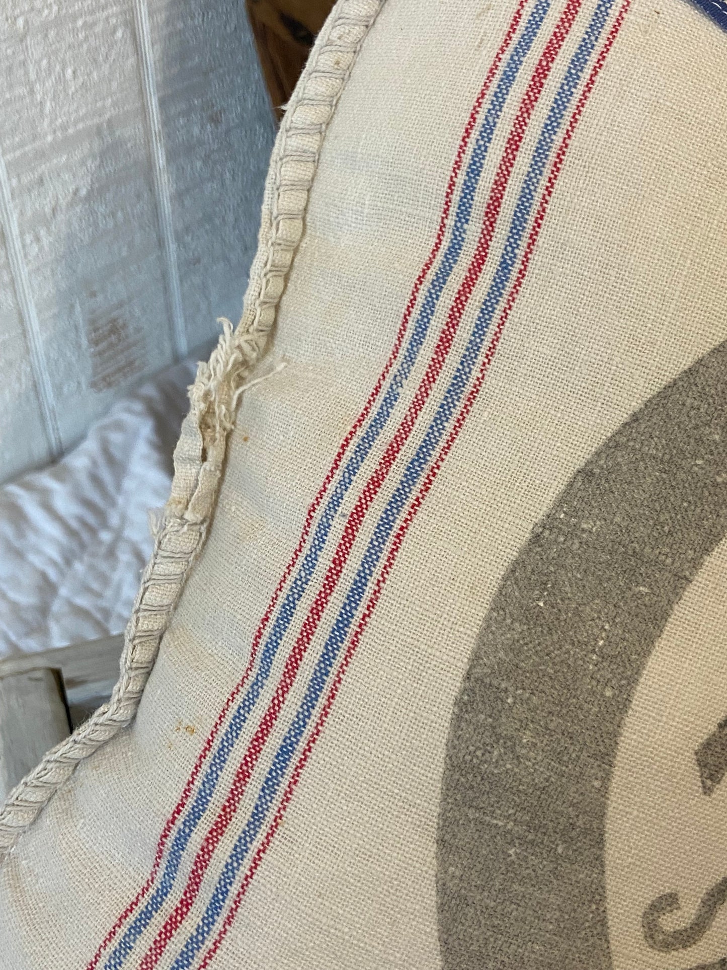 Americana Vintage Feed Sack Patriotic Pillow-Jefferson Salt Co.