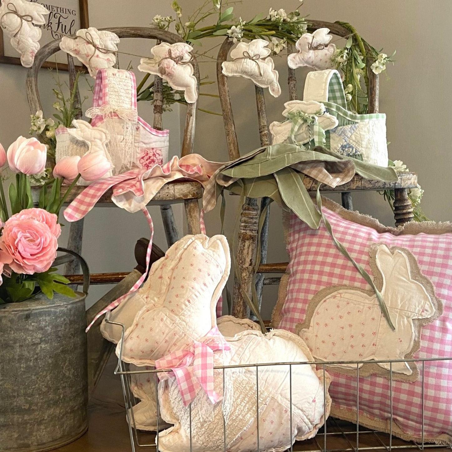 Large Quilted Floral Rabbit