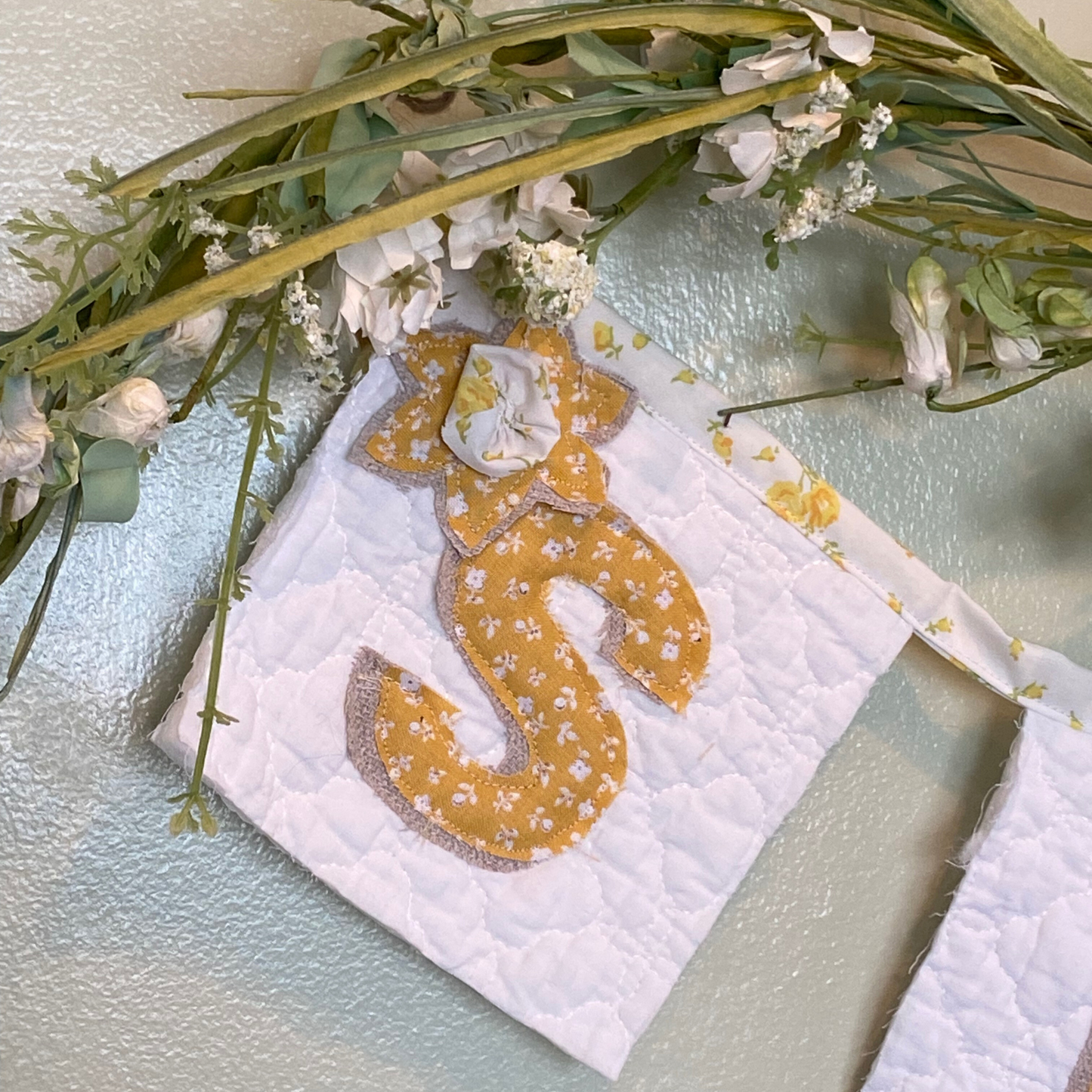 Hello Spring Quilted Floral Banner