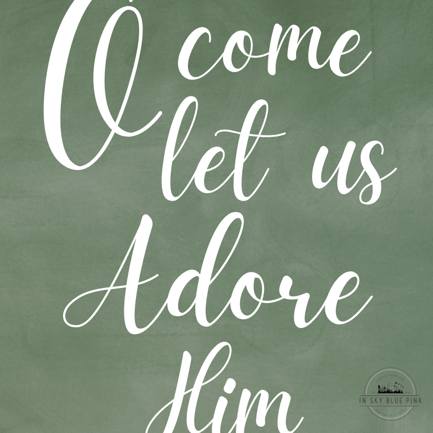 “O Come Let Us Adore Him” Chalkboard Holiday Prints & Rustic Reclaimed Barn Wood 8 x 10 Frame