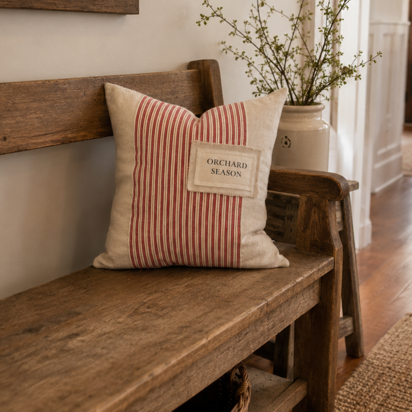 Orchard Season Red Stripe and Feed Sack Inspired-18'