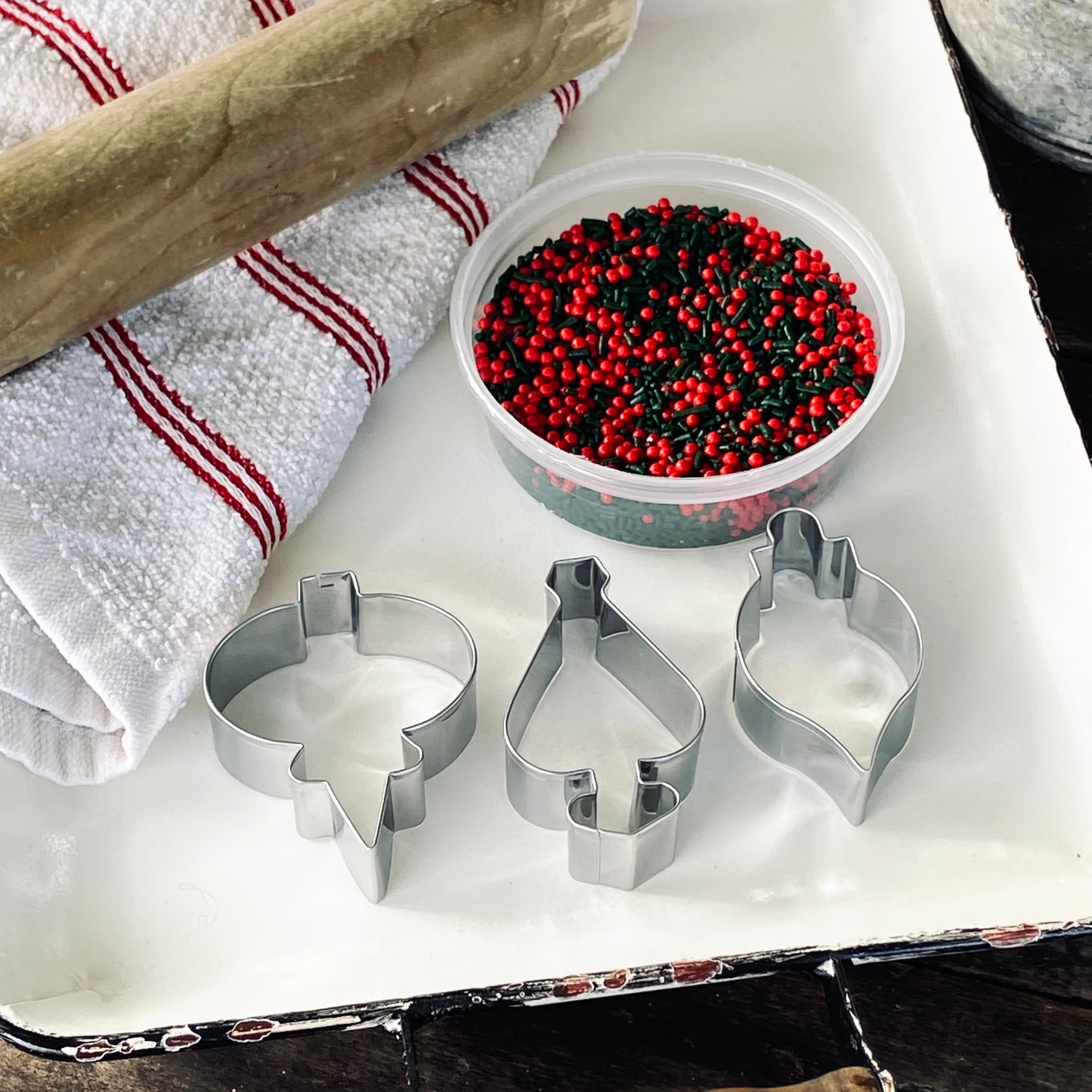 Ornament Cookie Cutters Inspired by Vintage Christmas Tree Ornaments-set of 3