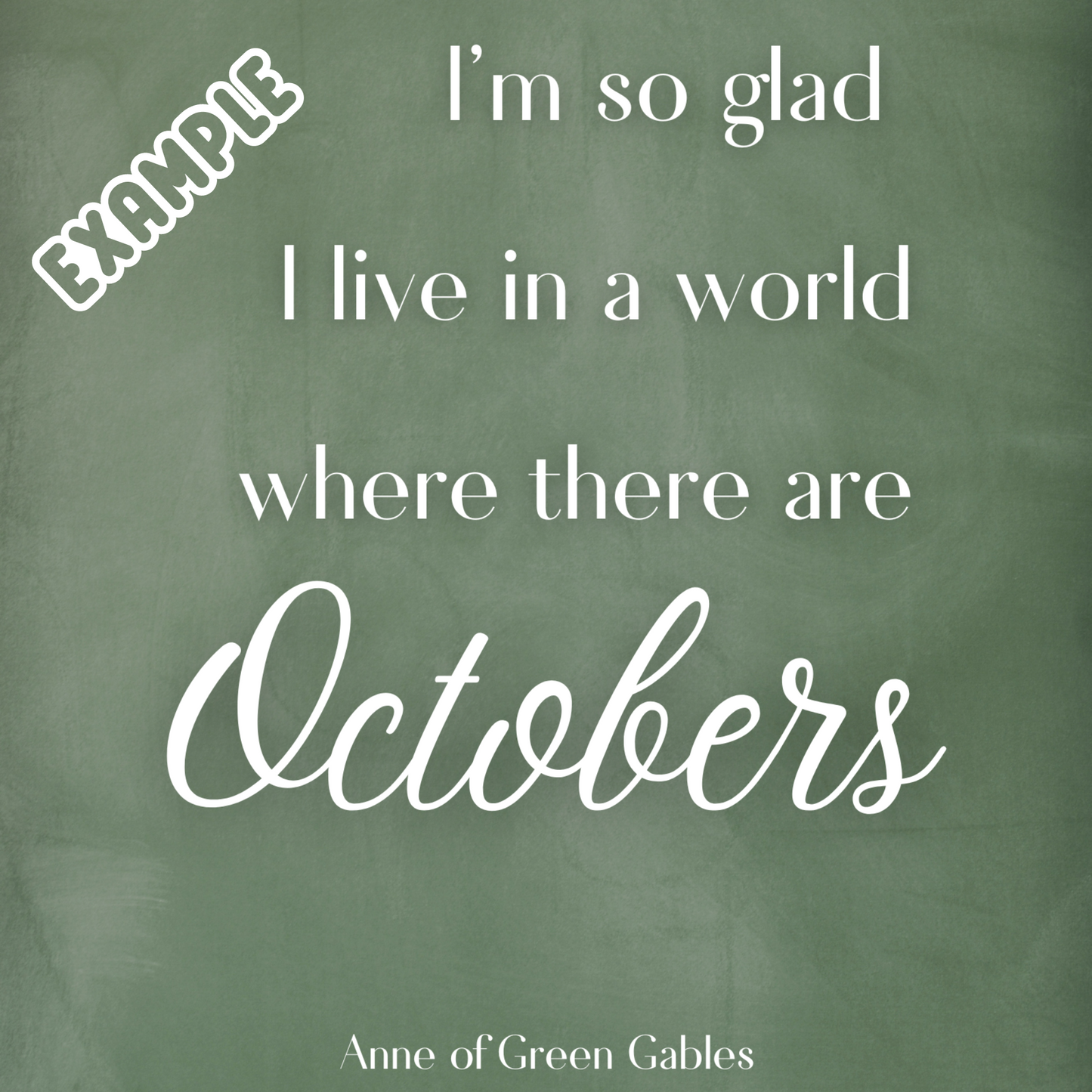 Reclaimed Wood Frame 8 x 10 & Green Chalkboard Print “I love fall”