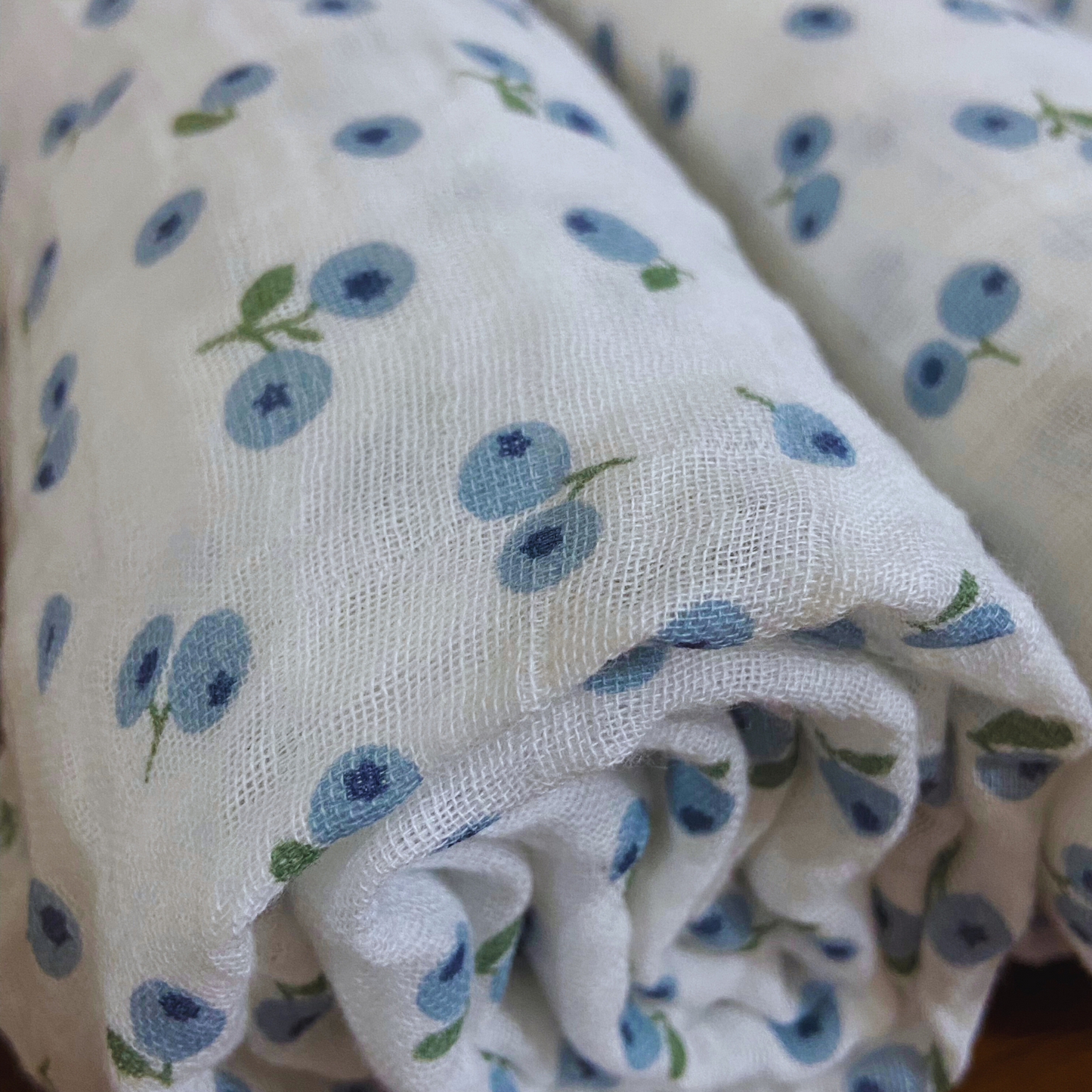 Blueberry Muslin Baby Swaddle Blanket 40” x 40”