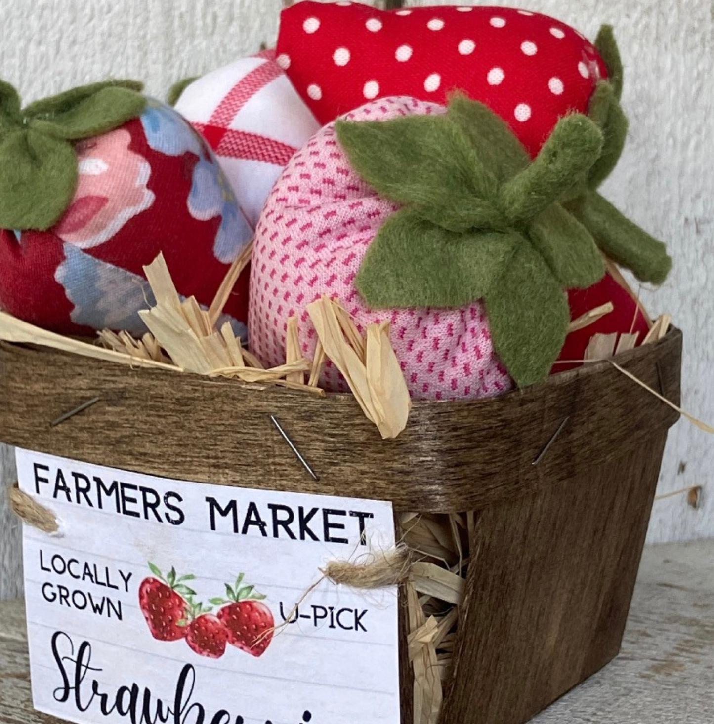 Handmade Fabric Strawberries – Vintage Calico Prints for Summer Farmhouse Decor