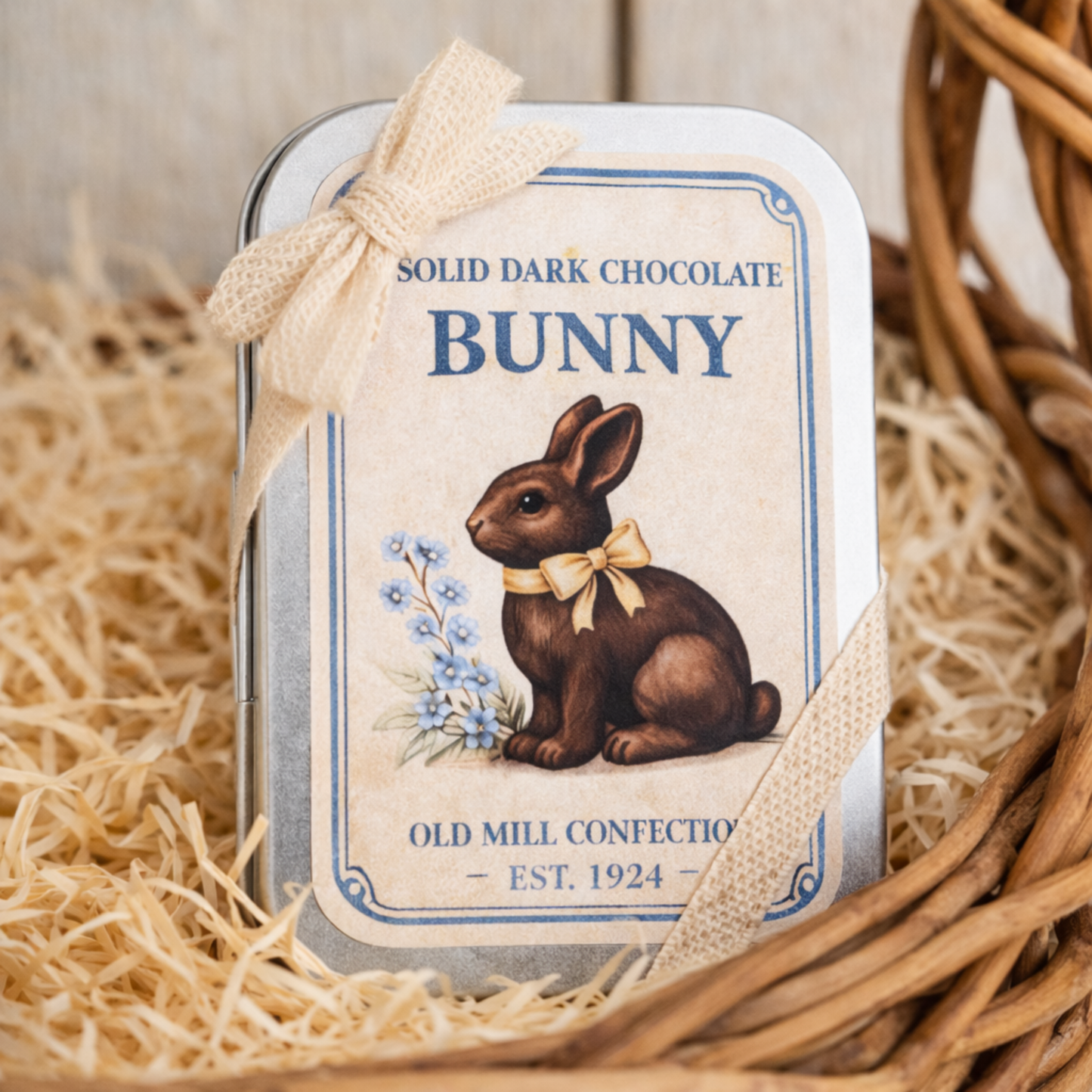 Vintage Easter Bunny Chocolate Tin-Set of 3