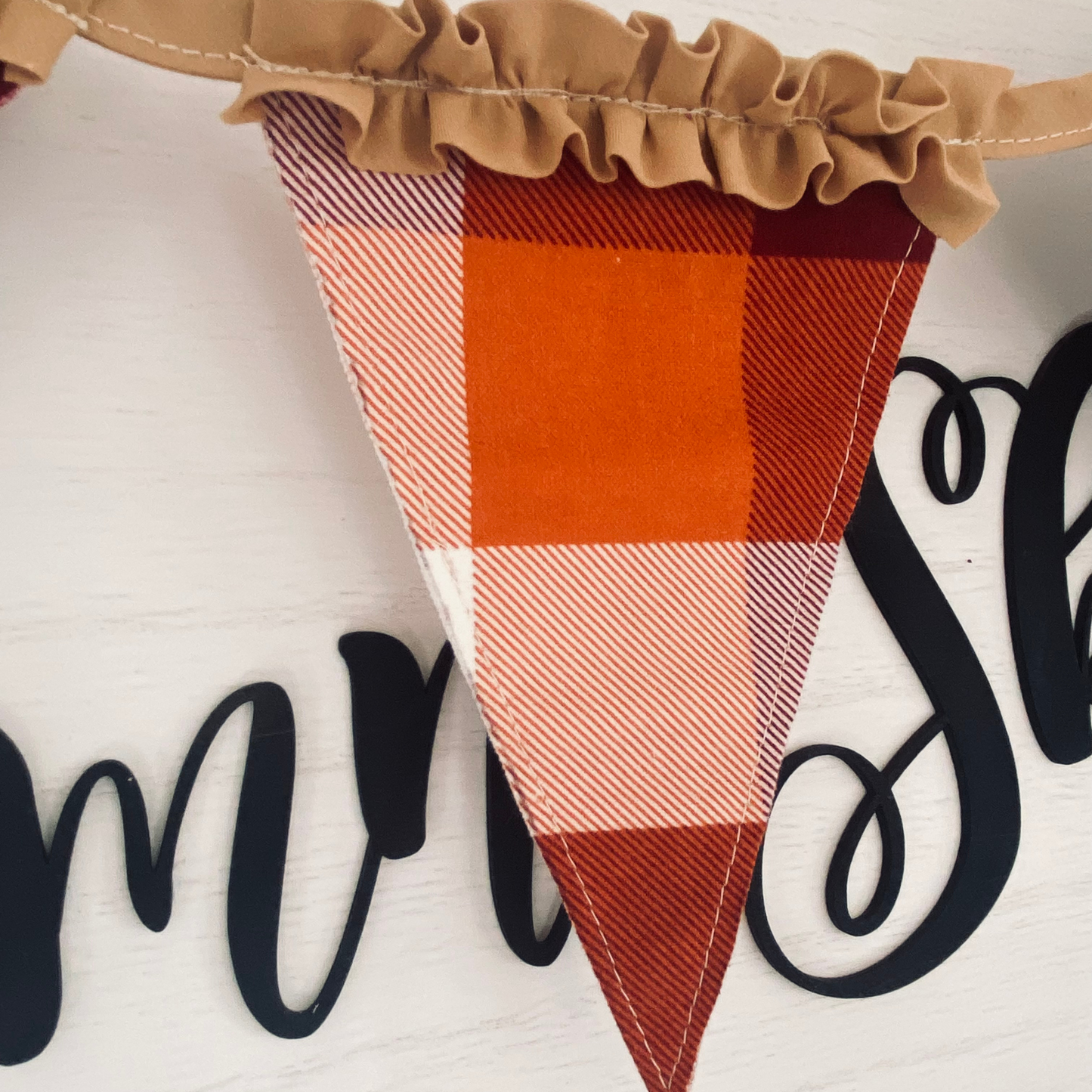 Farmhouse Thanksgiving Decor: Handmade Thanksgiving Rustic Pumpkin Pie Bunting Banner