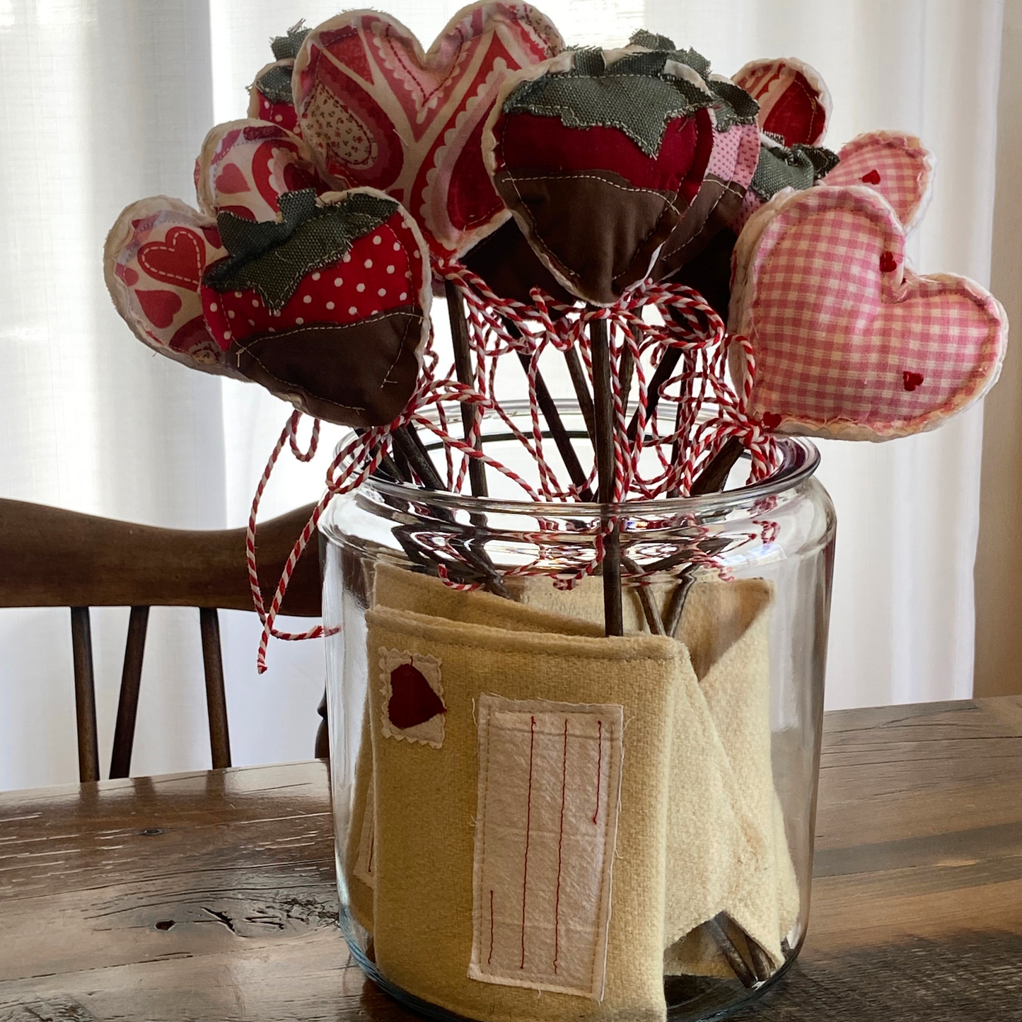 Chocolate Dipped Plush Strawberries on Sticks-set of 3