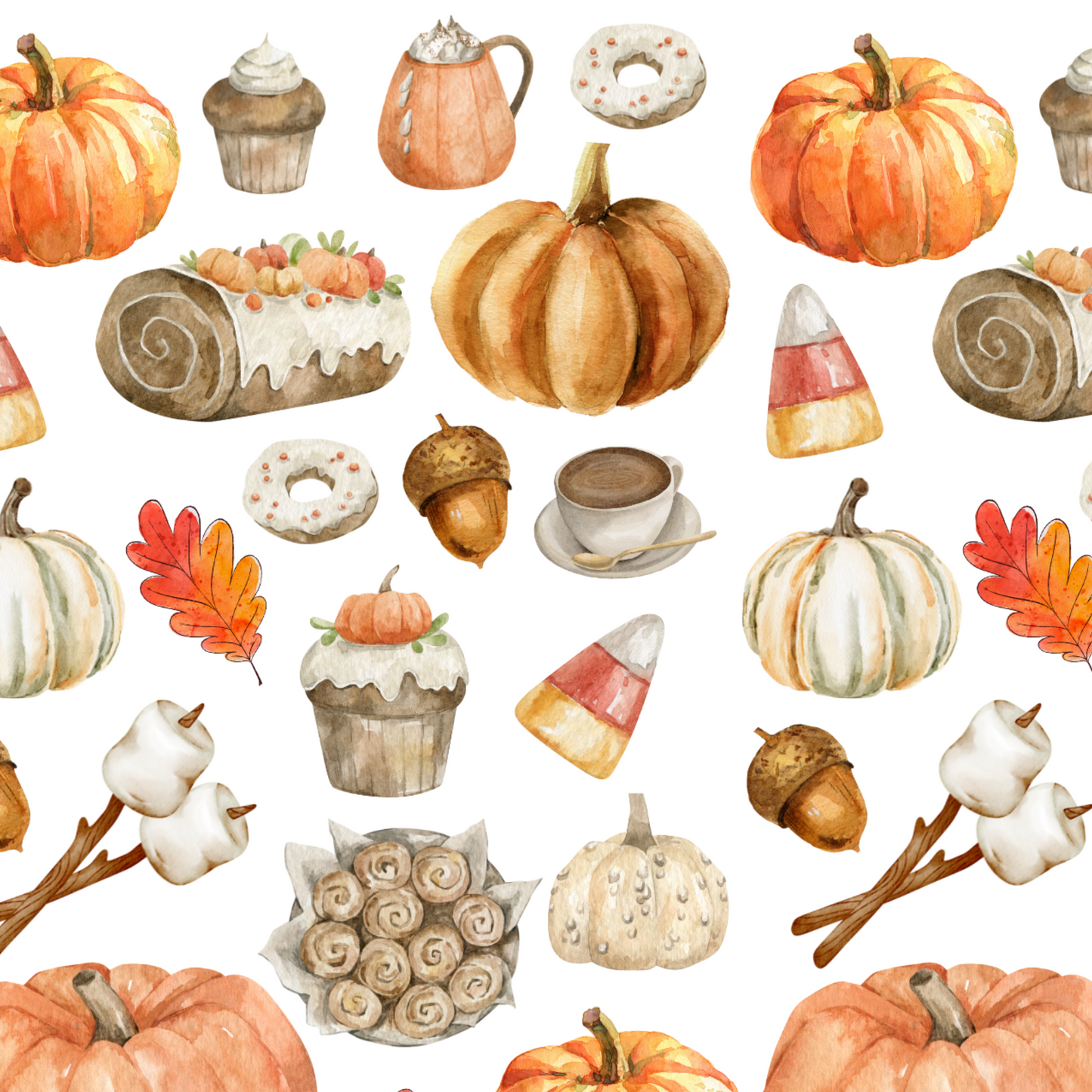 Pumpkins & Fall Themed Watercolor/Waterproof Stickers-2 Pack