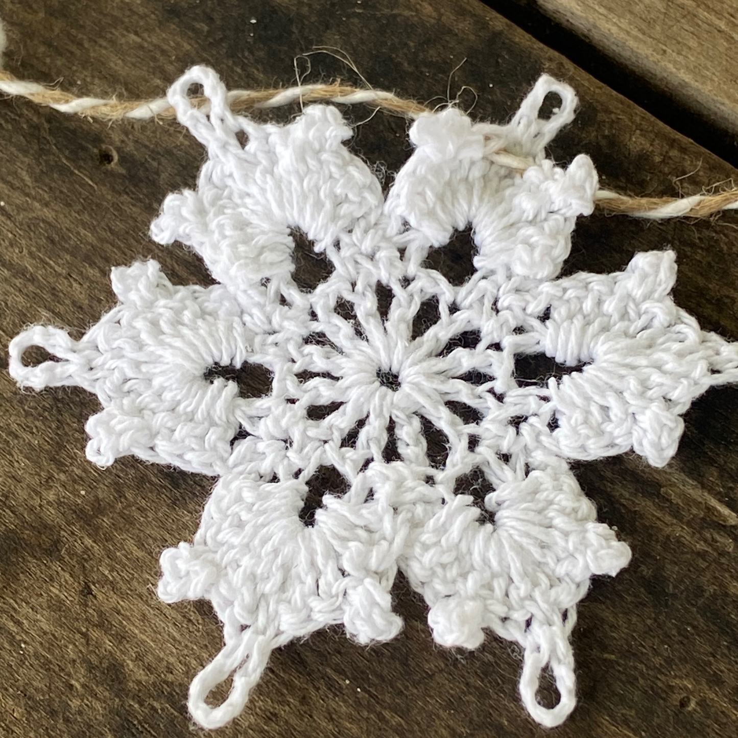 Crocheted Snowflake Garland-4ft