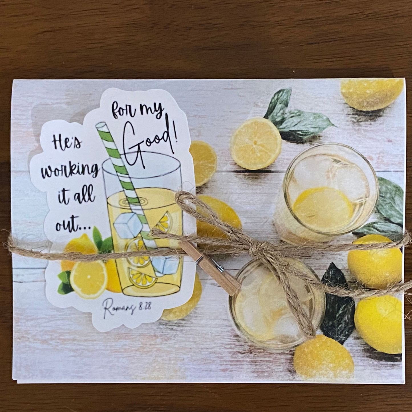 Lemonade Waterproof Sticker 2” x 3 “He’s Working it Out for my Good” Romans 8:28