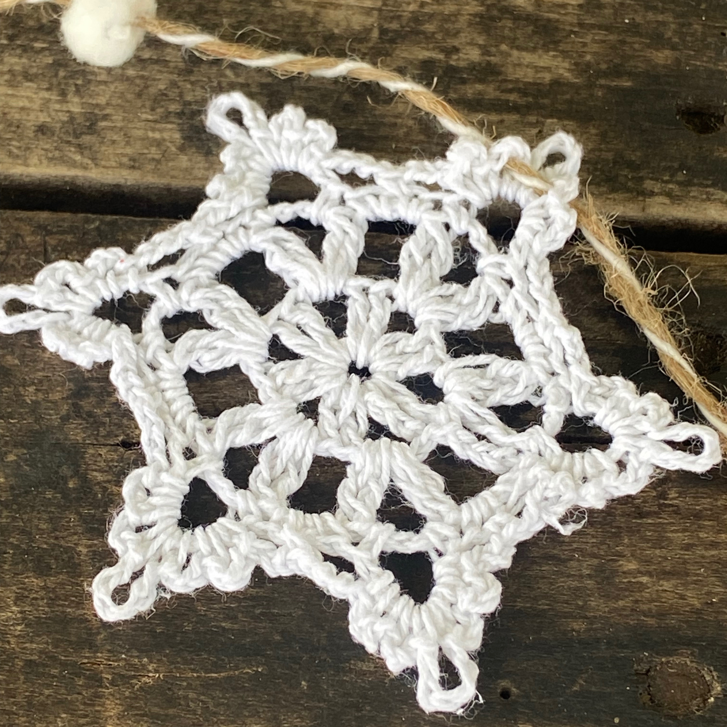 Crocheted Snowflake Garland-4ft