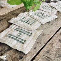 Herbs Fabric Bunting Banner-3 ft. Canvas and Vintage Fabric Farmhouse Kitchen