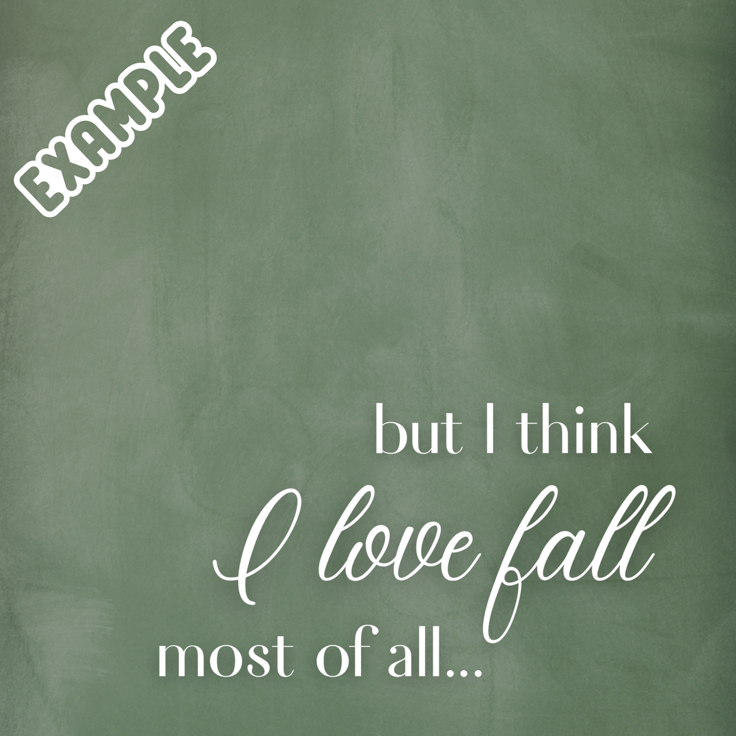 Reclaimed Wood Frame 8 x 10 & Green Chalkboard Print “I love fall”