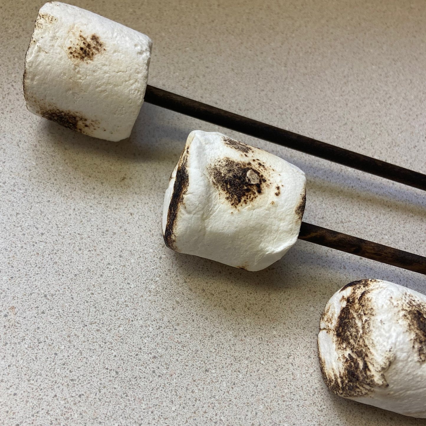 Toasted Marshmallows on Stick for Summer, Camping, Farmhouse Decor