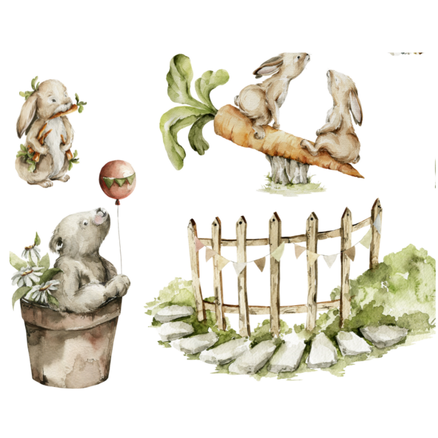 Spring Woodland Animals Waterproof Stickers Set