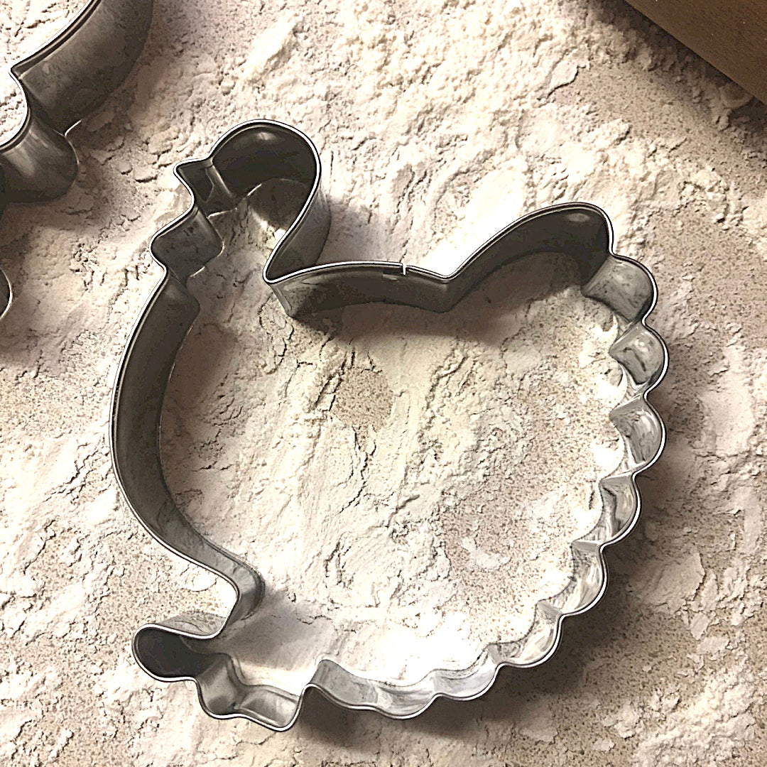Set of 2 Turkey & Drumstick Stainless Steel Cookie Cutters - Must-Have Tools for Thanksgiving Cookie Making or Unique Fall Hostess Gift