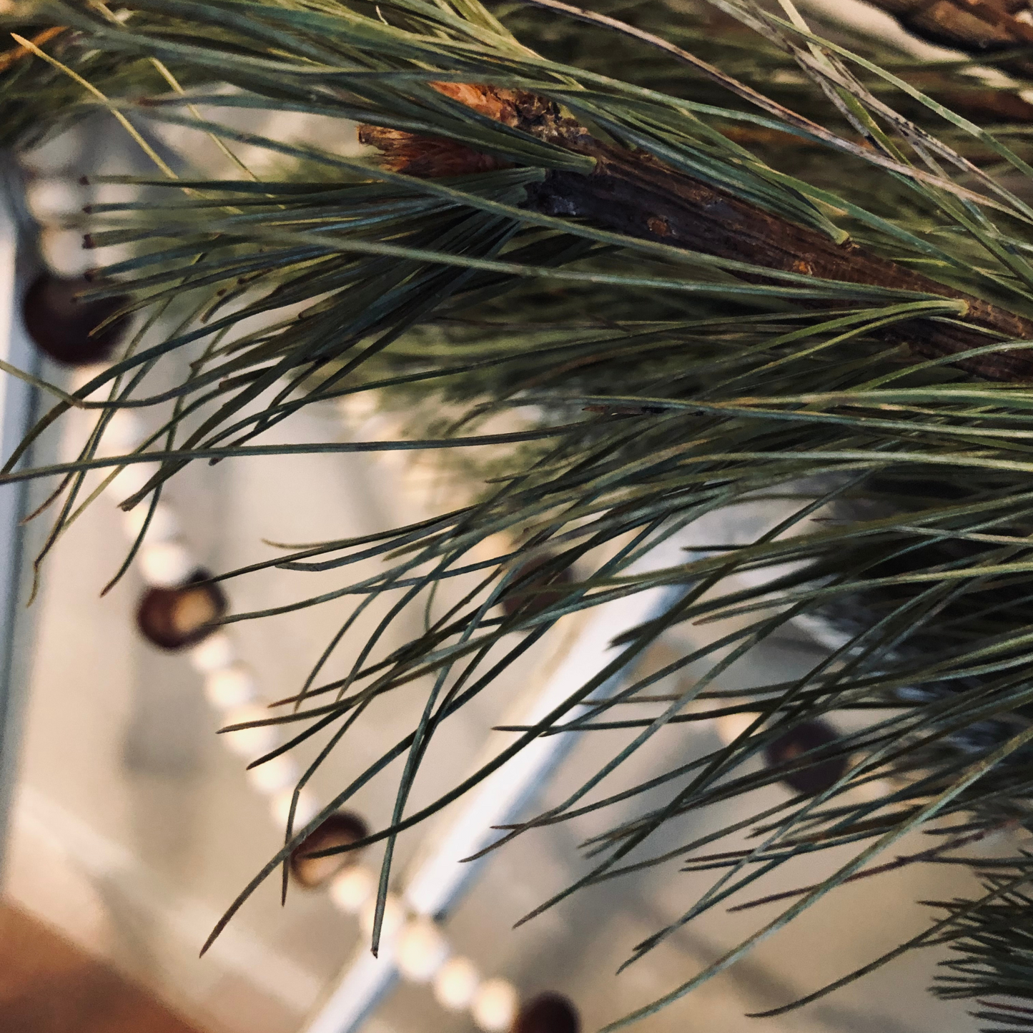 Rustic Dried Chestnut and Wood Bead Handmade Holiday Garland - Unique Farmhouse Christmas Decoration 5-ft, 7-ft, 9-ft