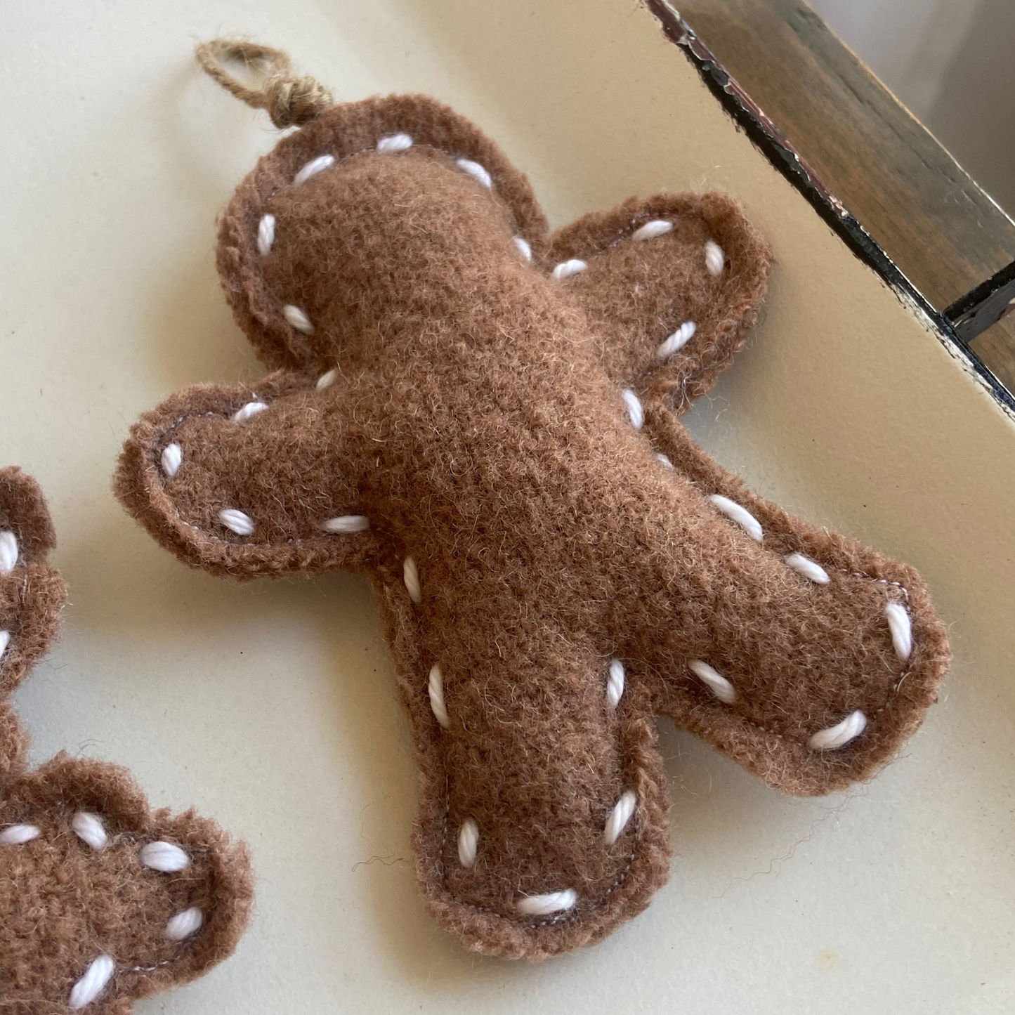 Ornament Decorating Kits: Gingerbread Cookies from Vintage Wool Blanket-set of 3