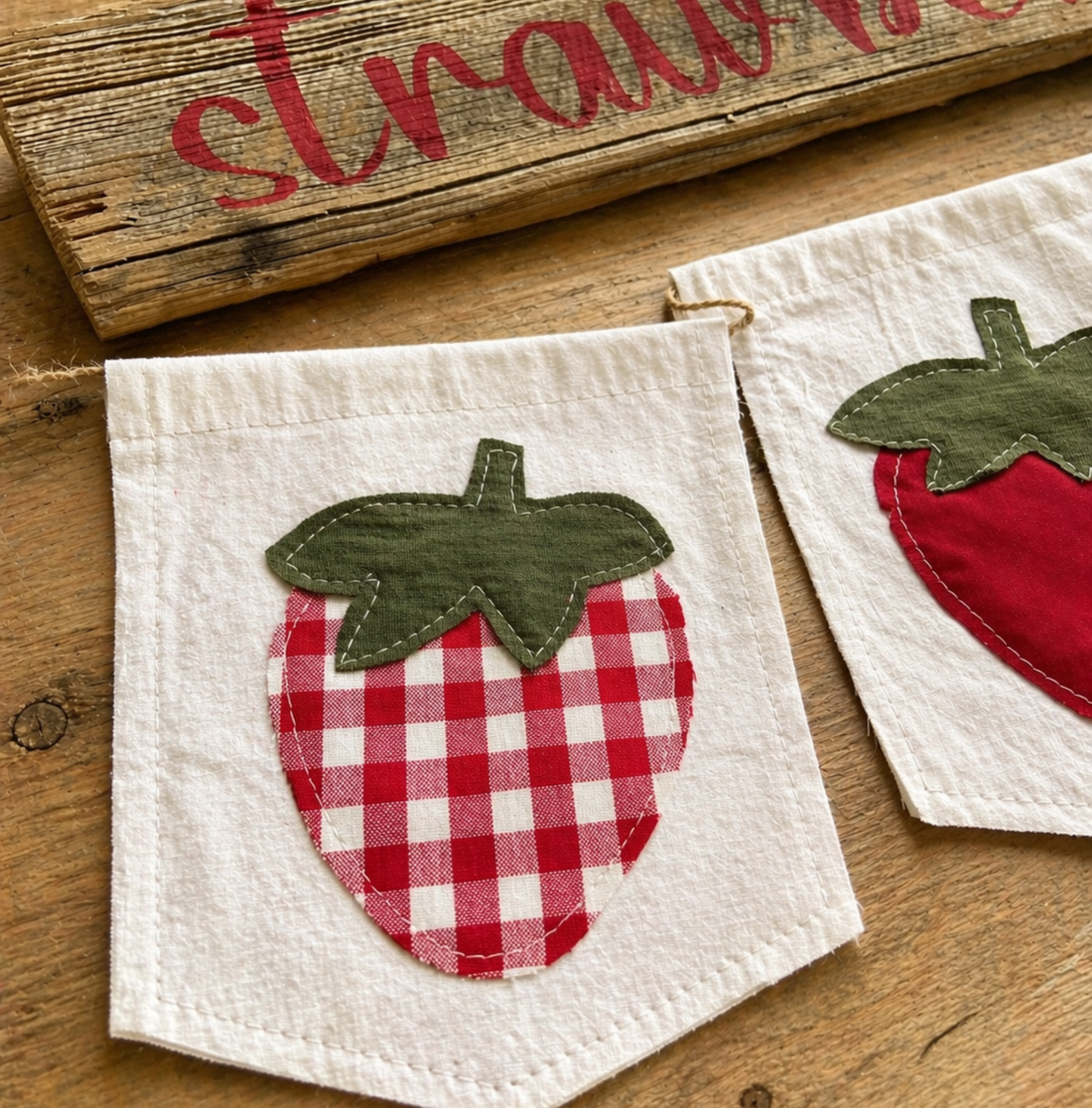 Strawberry Patch Pennant Banner