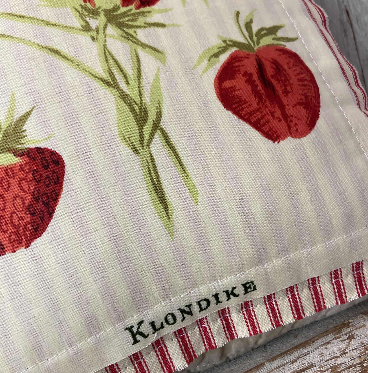 Vintage Strawberry Seed Packet Pillow –Klondike”– Handmade Farmhouse
