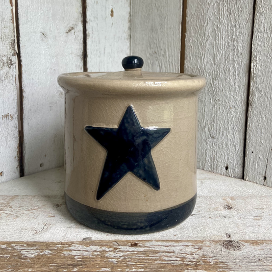 Vintage Americana Star Crock with Lid