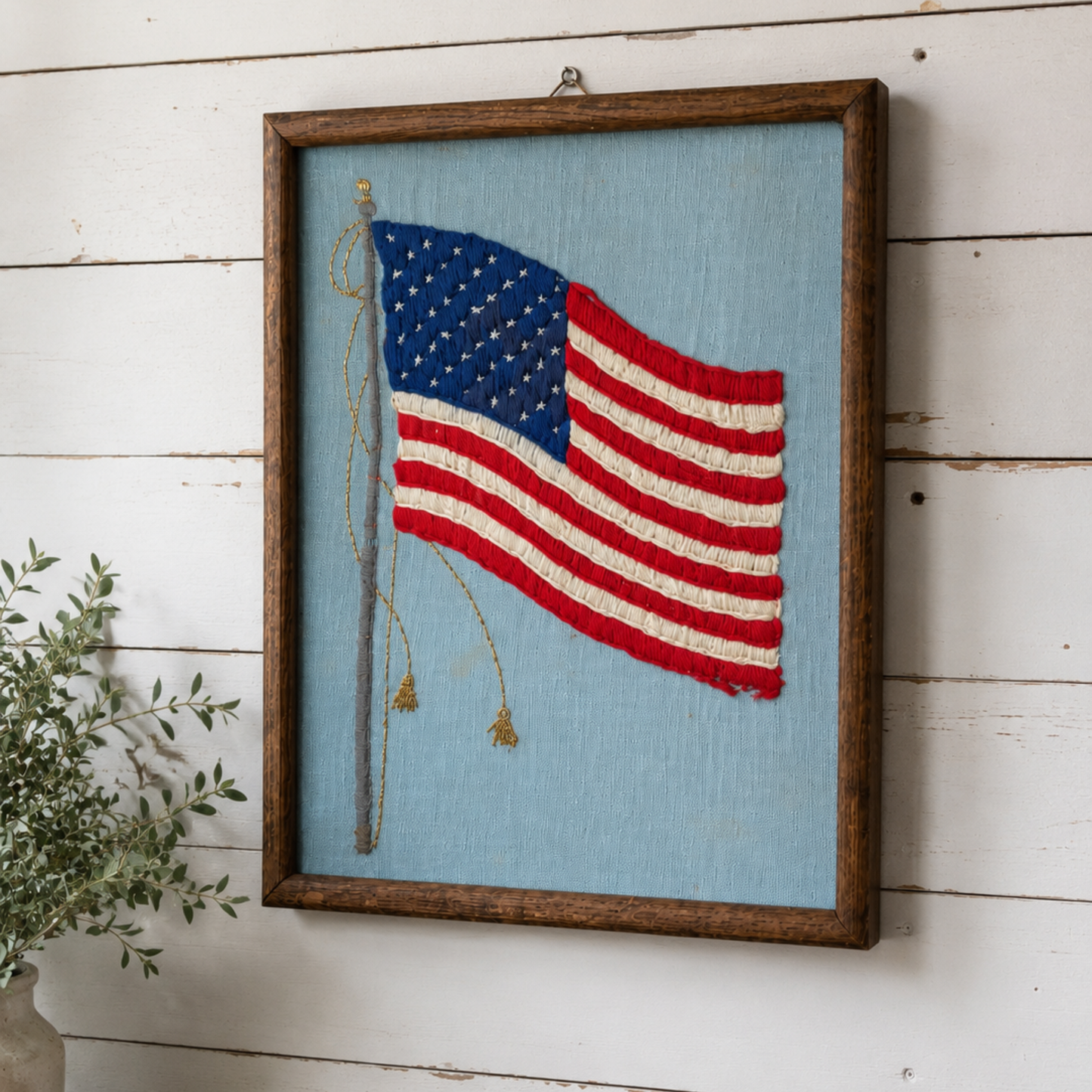 Vintage American Flag Needlework