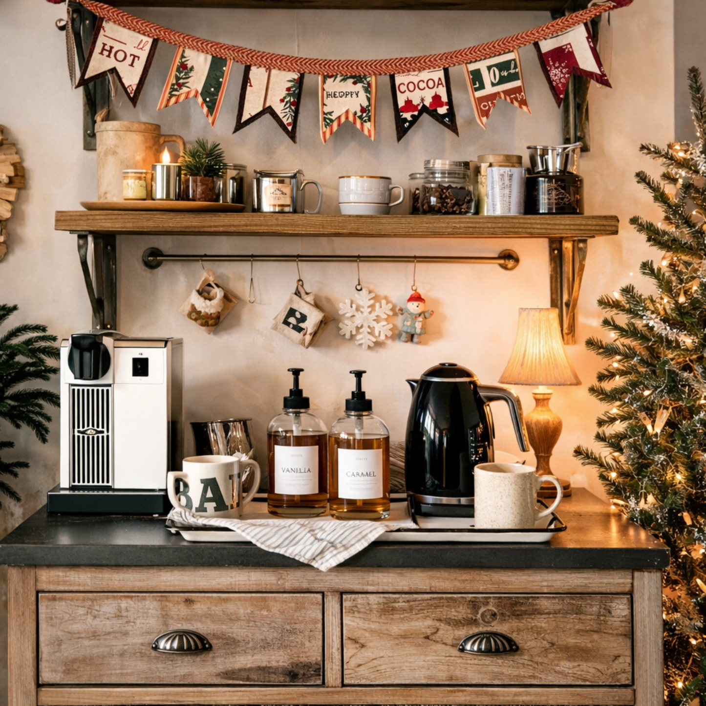 Mini Holiday Banner perfect for Hot Cocoa and Coffee Bars-2.5 feet
