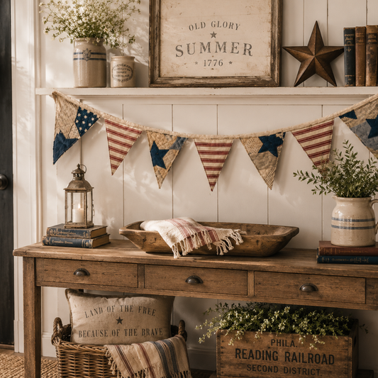 Betsy Ross Quilted Pennant Banner