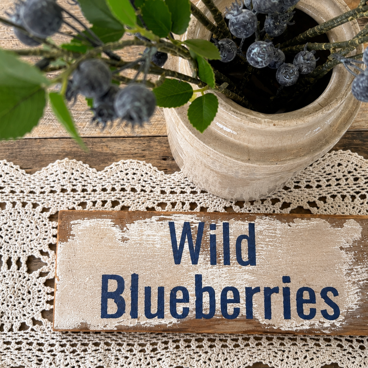 Wild Blueberries Rustic Sign