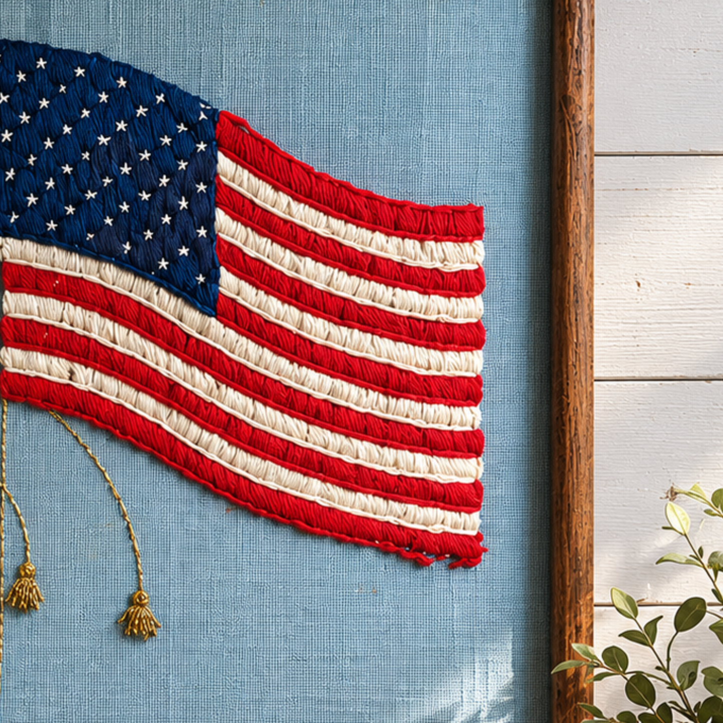 Vintage American Flag Needlework