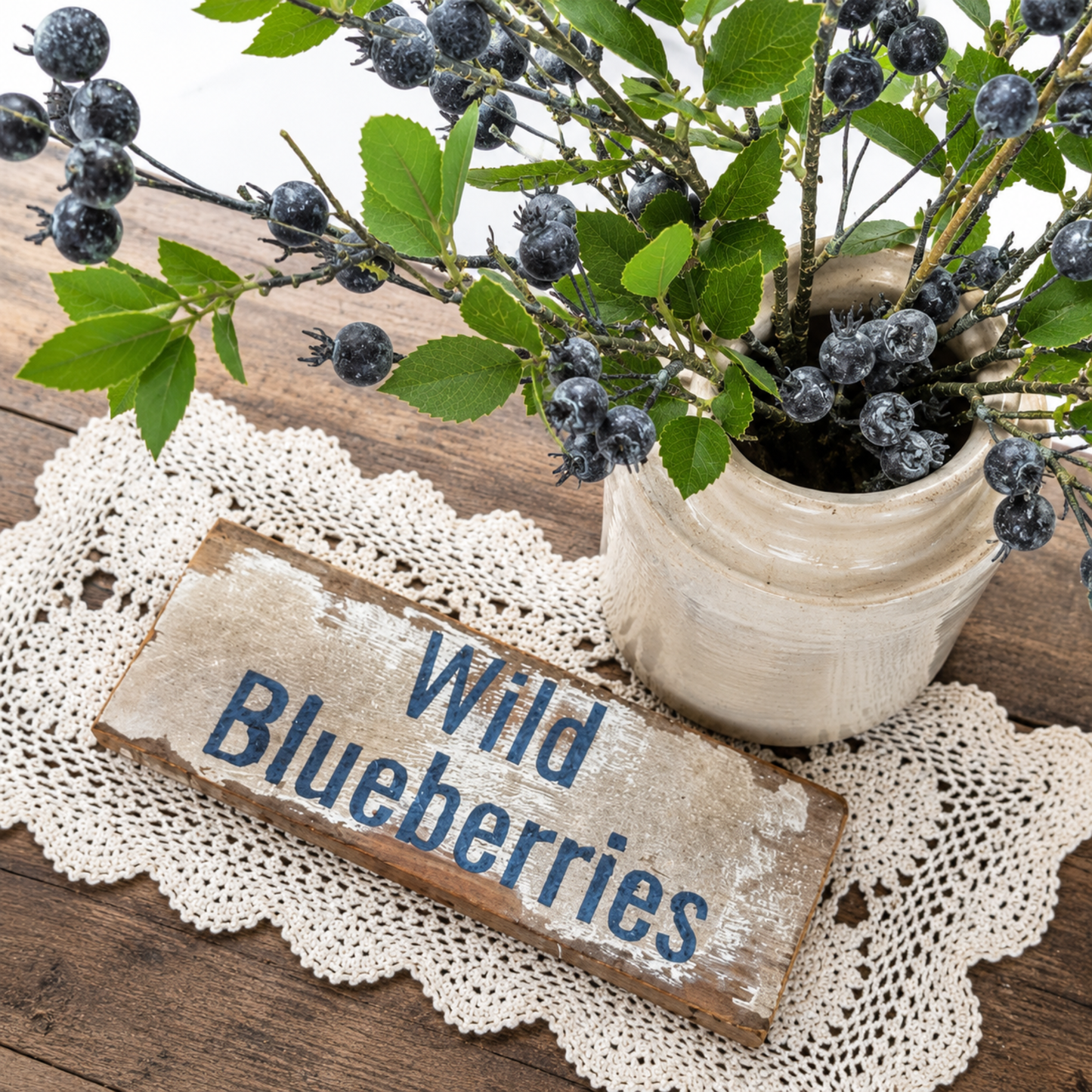 Wild Blueberries Rustic Sign