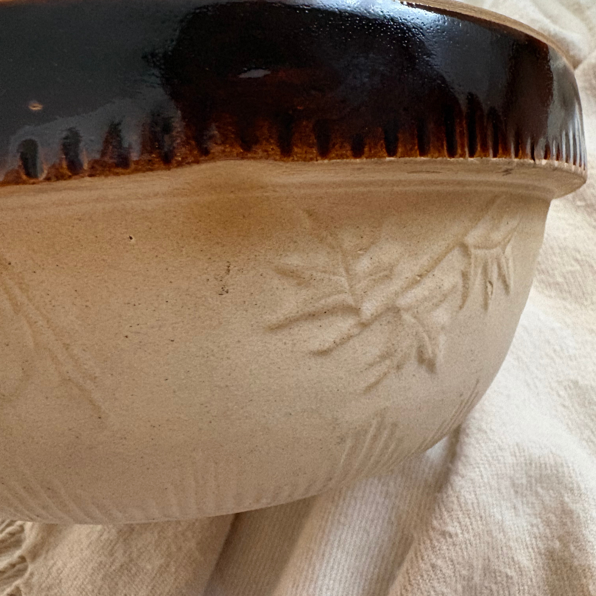 Gathered Vintage Stoneware Bowl