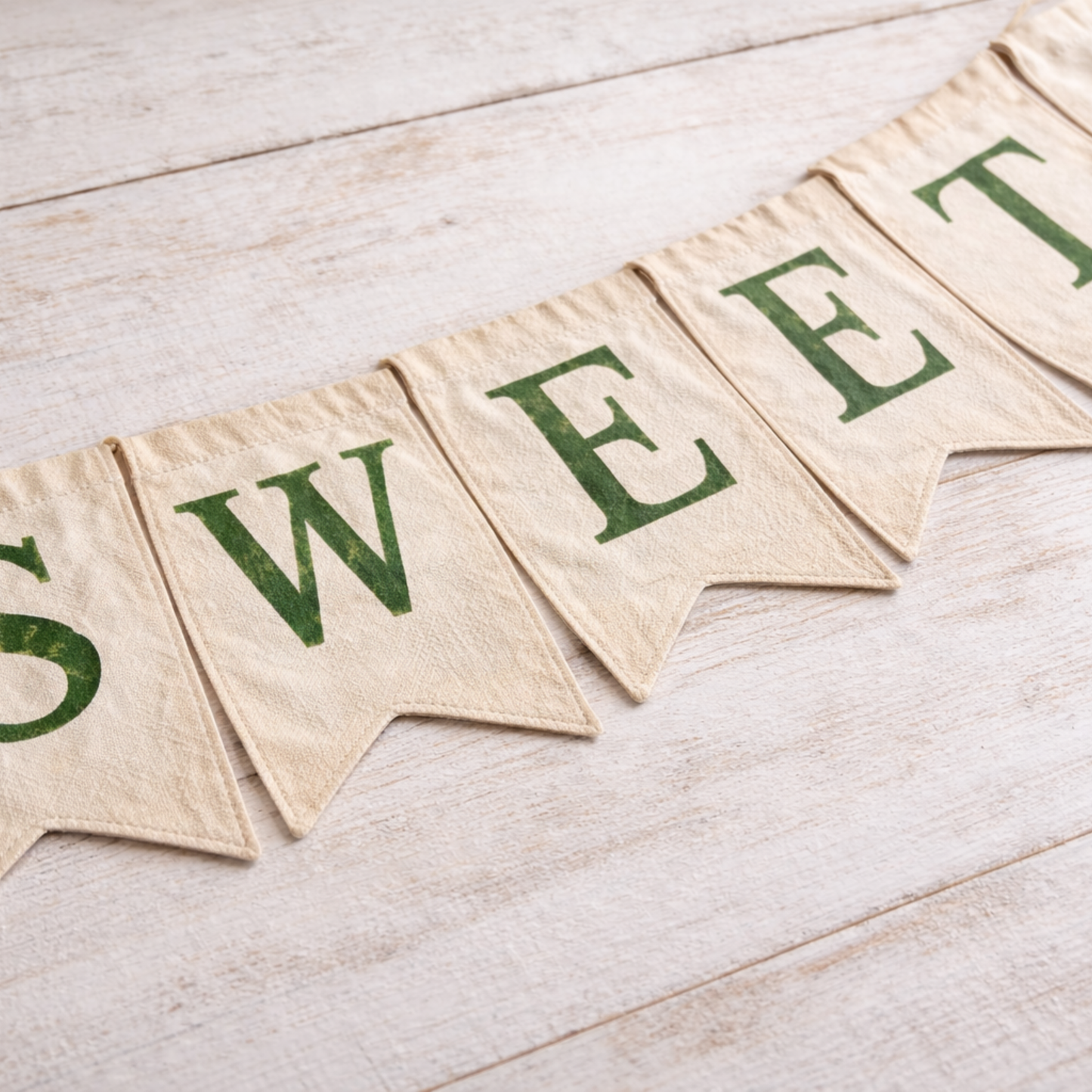 Vintage “SWEETS” Banner – Farmhouse Hand-Painted Canvas Pennant