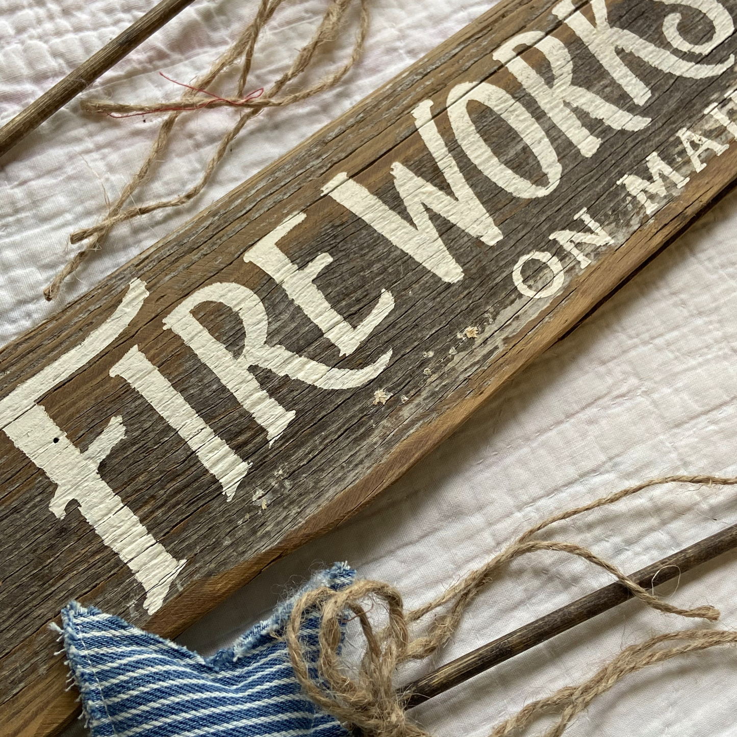 Fireworks on Main Barn Wood Sign