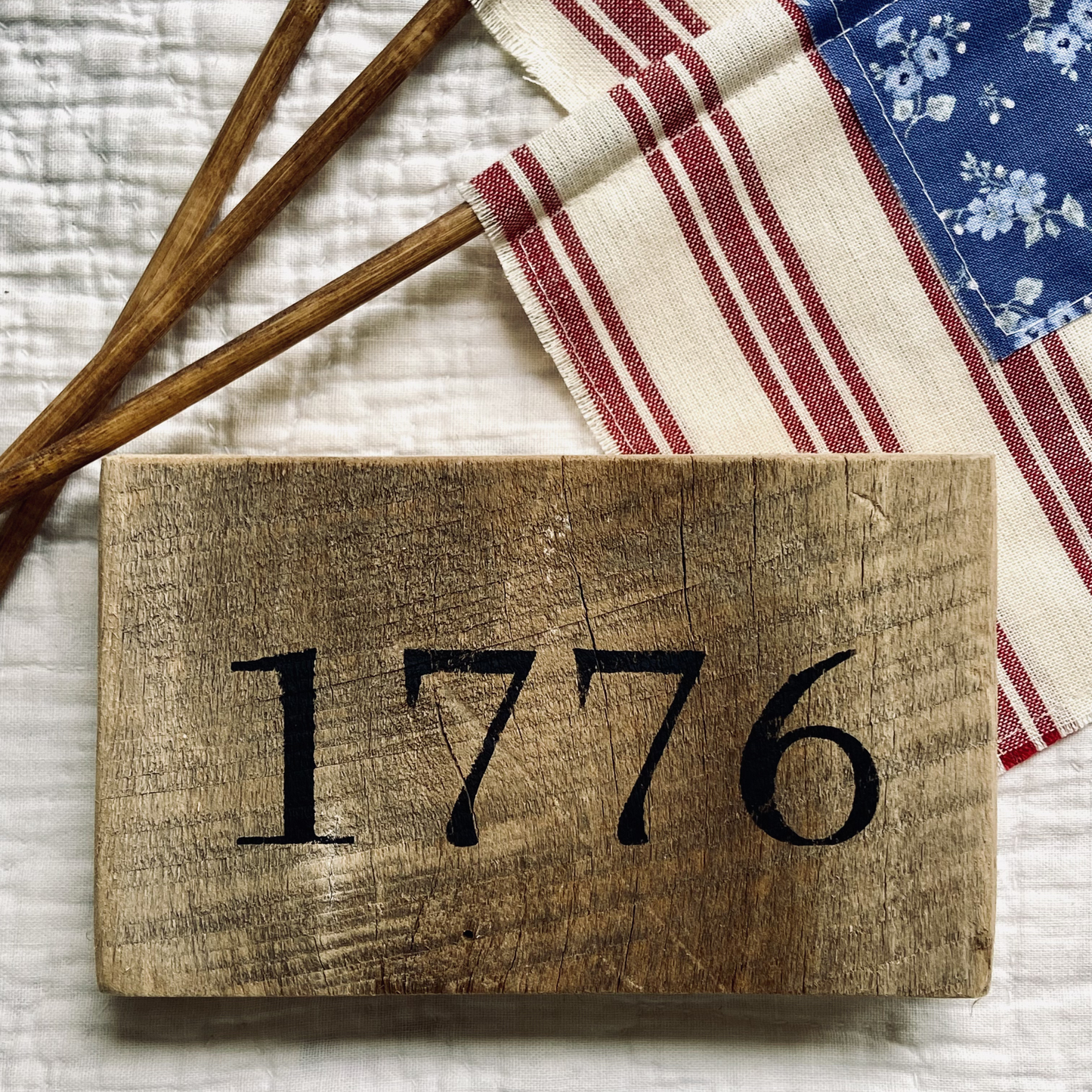 1776 Rustic Wood Block
