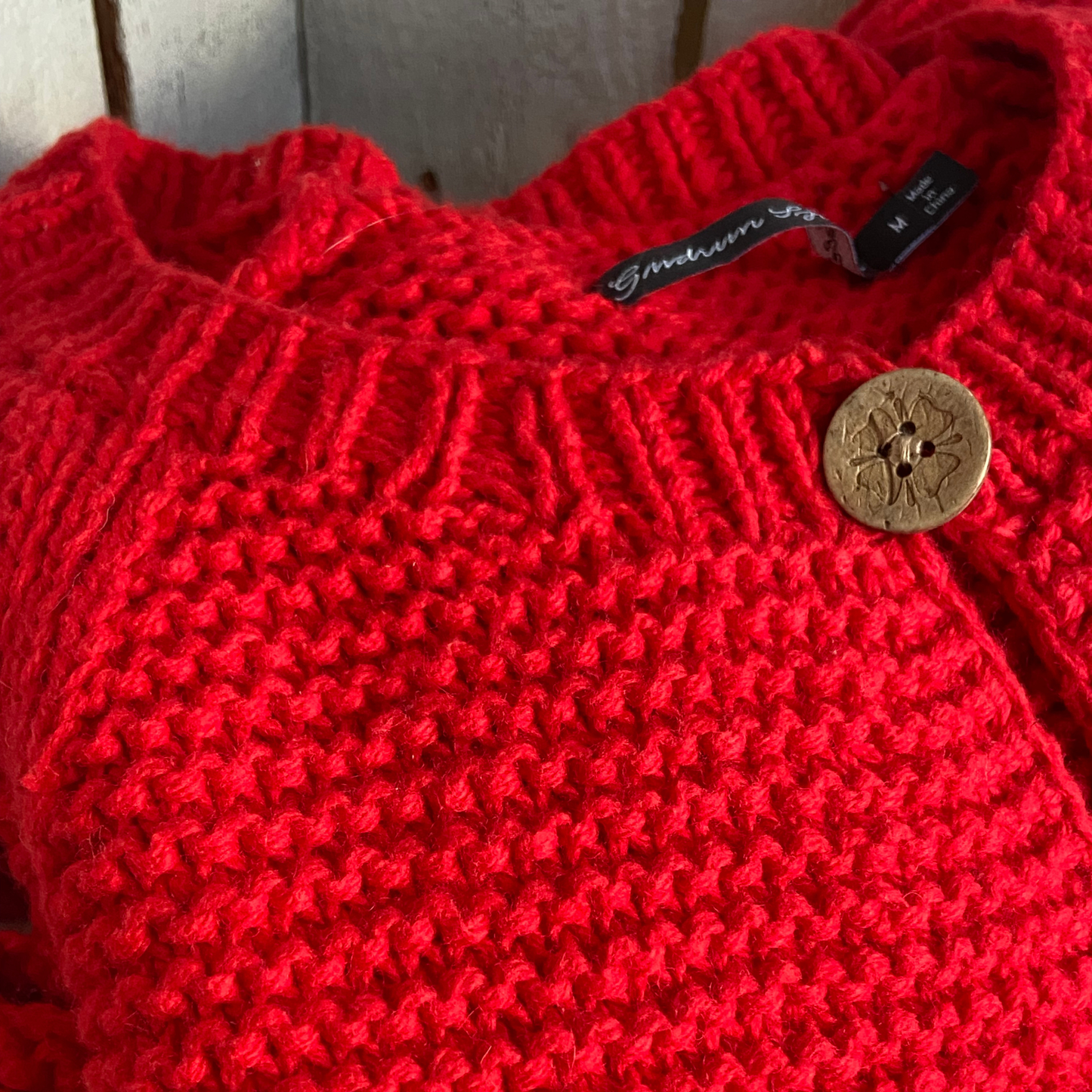 Red Vintage Cardigan with chunky buttons
