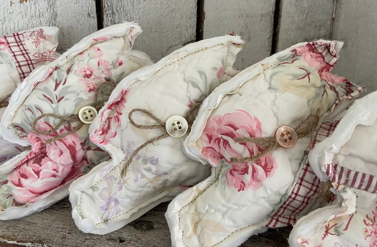Quilted Bunnies Spring Garland from Vintage Floral Quilt-5 foot