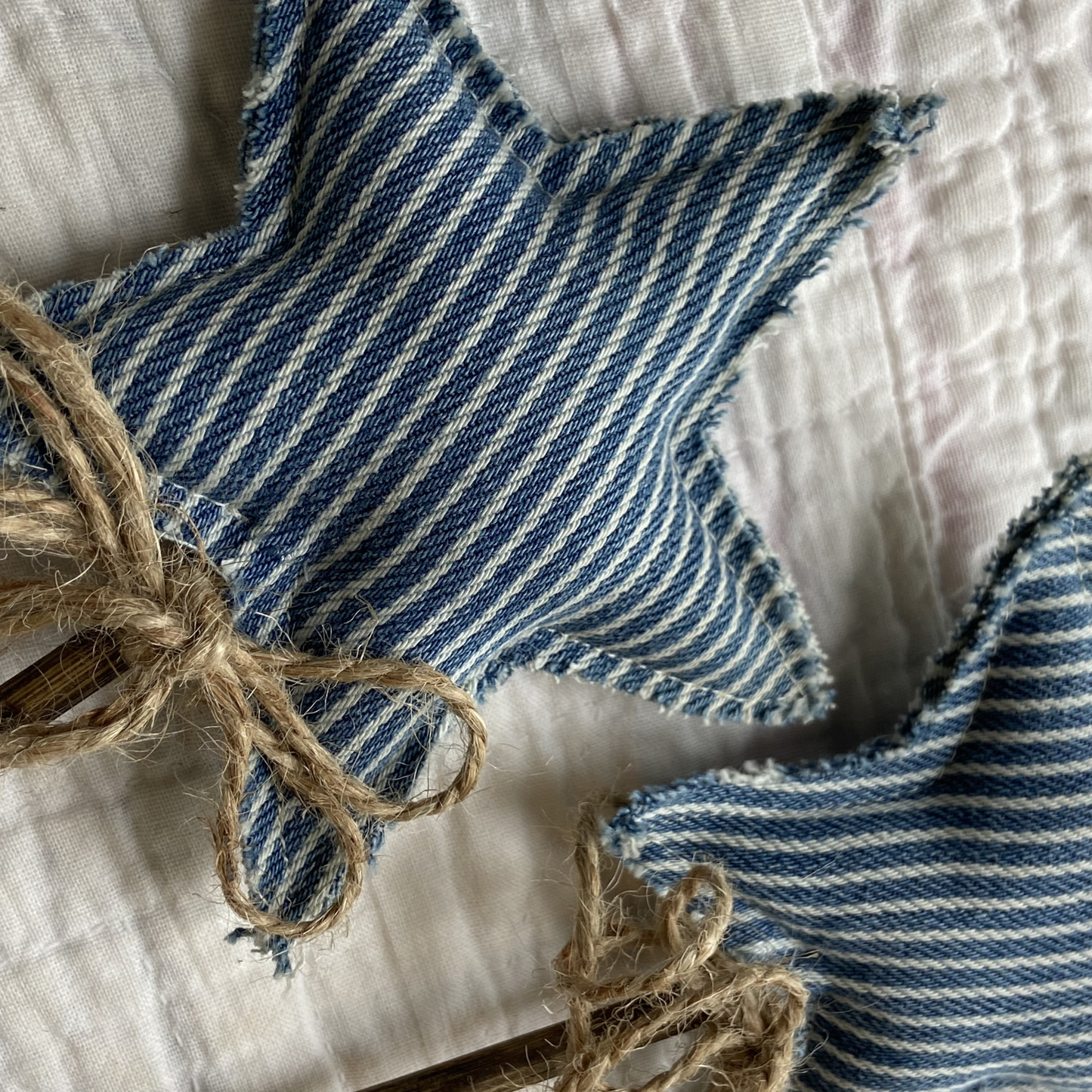 Striped Denim Star Wands-set of 3