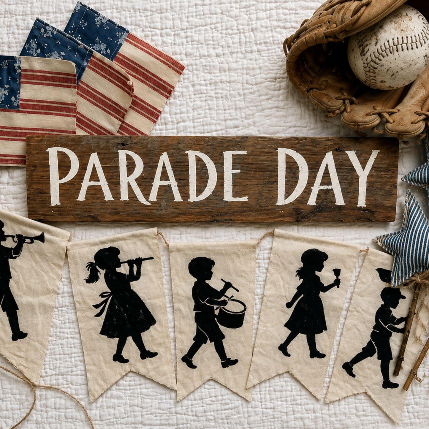 Parade Day Sign  on Barn Wood