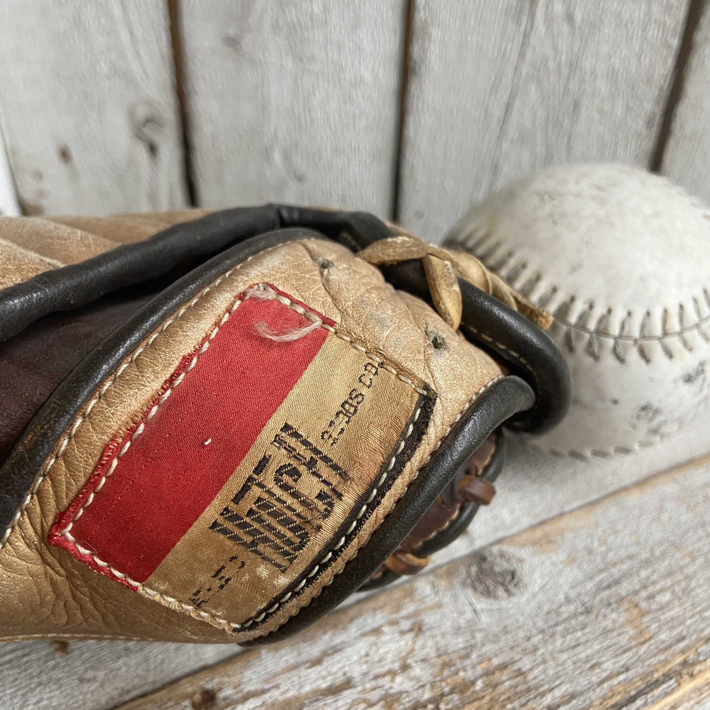 Vintage Baseball Glove & Ball