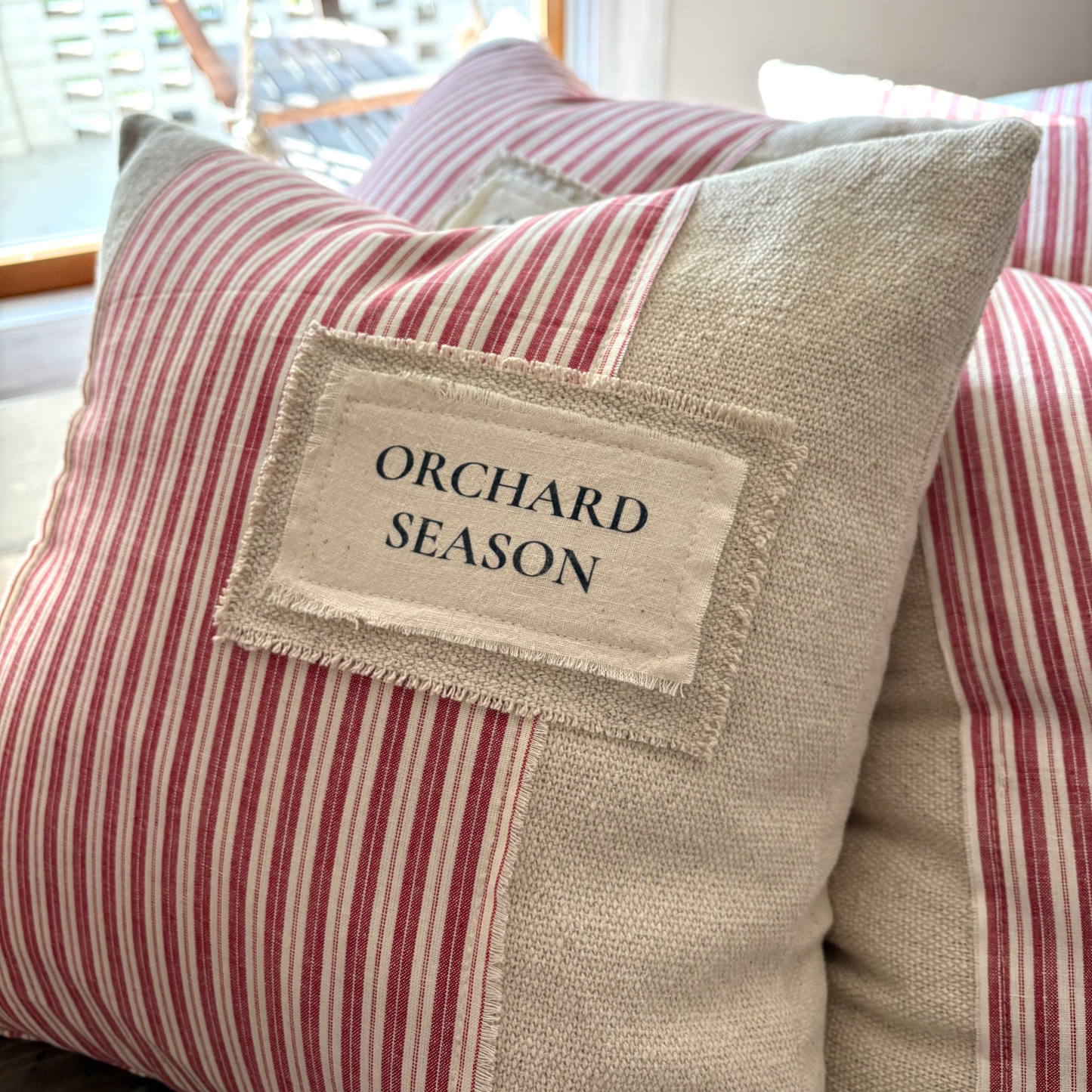 Orchard Season Red Stripe and Feed Sack Inspired-18'