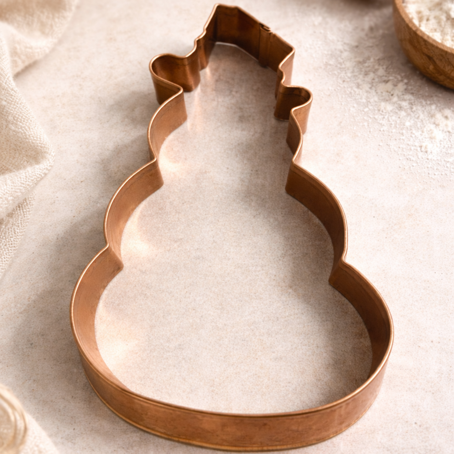 Vintage Copper Snowman Heirloom Cookie Cutter 6”