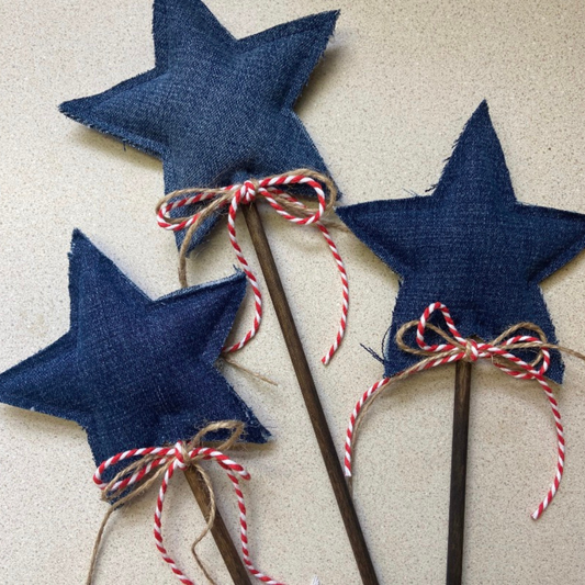 Denim Star Wands for Parade Day