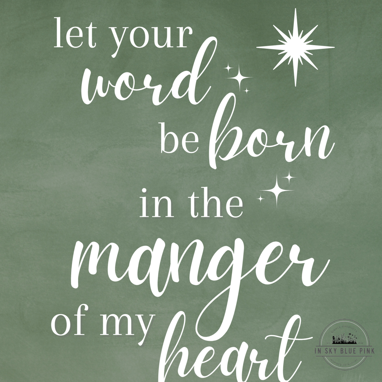 “Manger of My Heart” Chalkboard Holiday Prints & Rustic Reclaimed Barn Wood 8 x 10 Frame