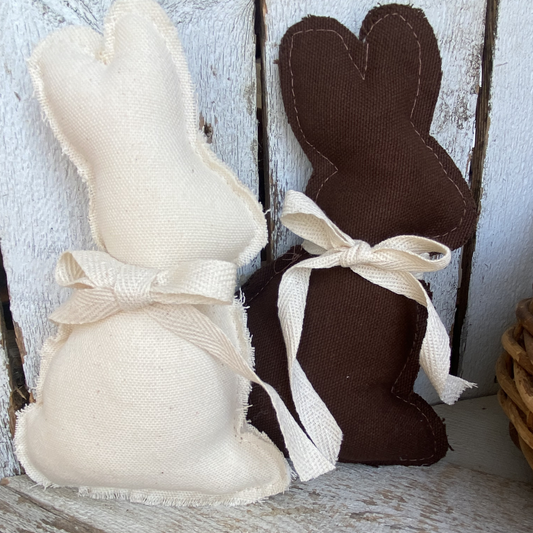 7” White & Milk Chocolate Bunny – Old Fashioned Easter Candy set of 2