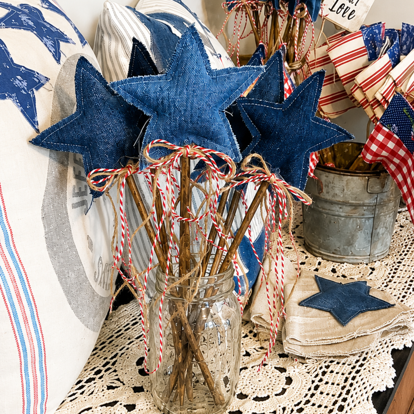 Denim Star Wands for Parade Day