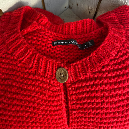 Red Vintage Cardigan with chunky buttons
