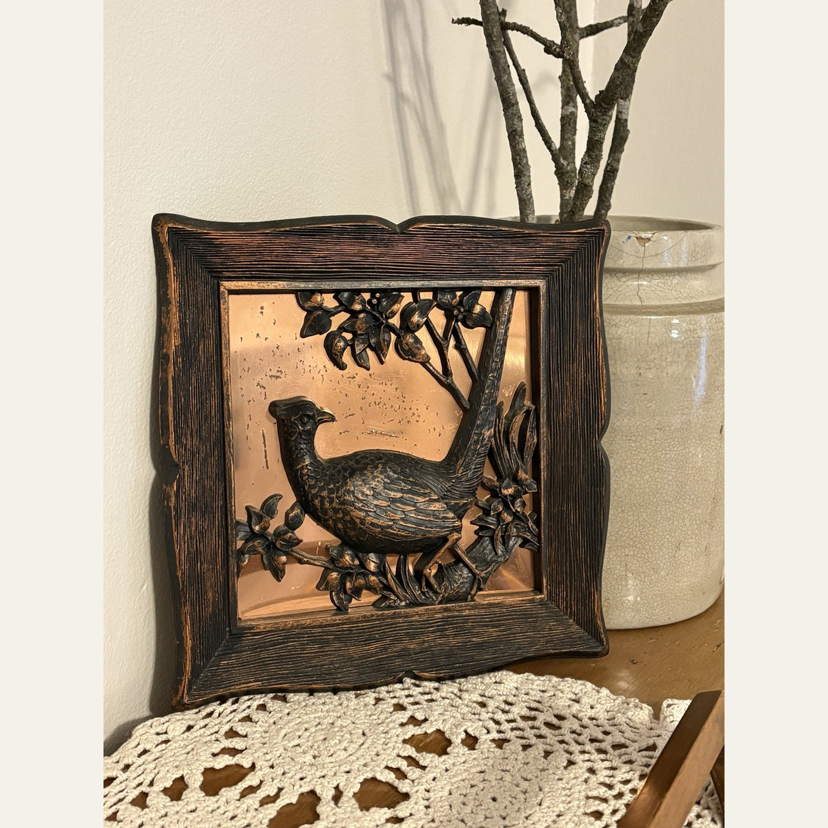 Vintage Copper Wild Game Framed Art-#2